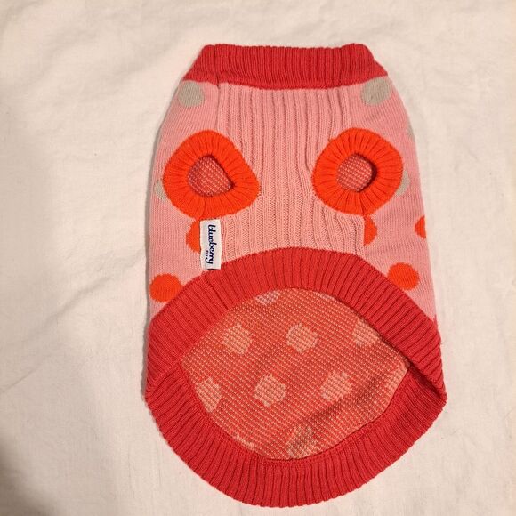 Blueberry Pet small dog sweater sleeveless red pink polka dot - Picture 2 of 4